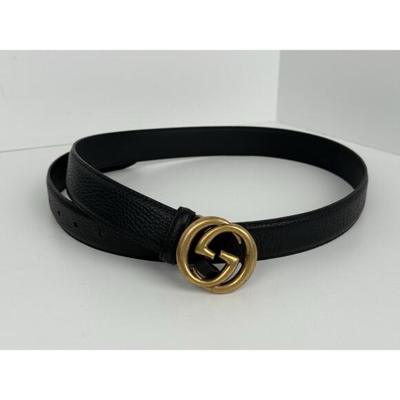 Gucci GG Marmont Thin Leather Belt with Gold Hardware, 39" - Picture 2 of 6